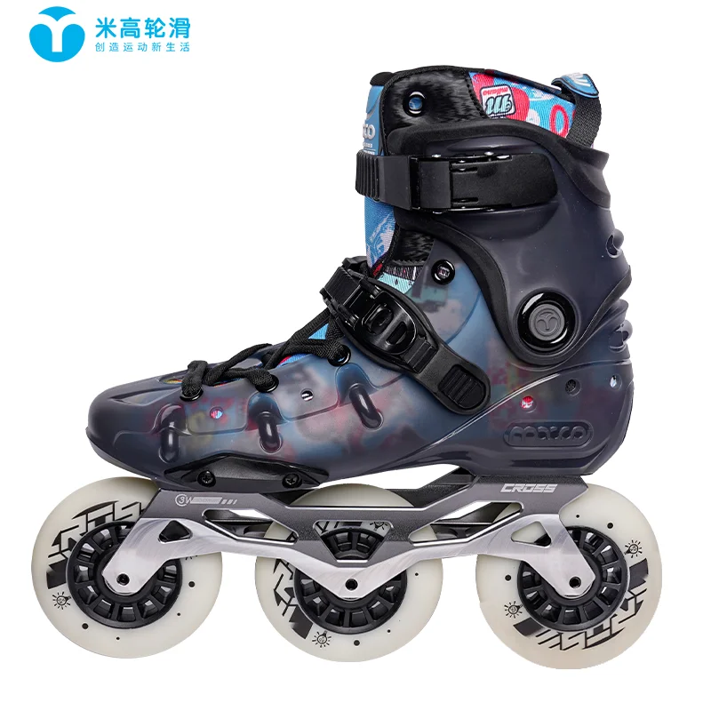 

Macco roller skates professional big three-wheeled street-brushing speed skates inline skates flashing wheel adult men and women