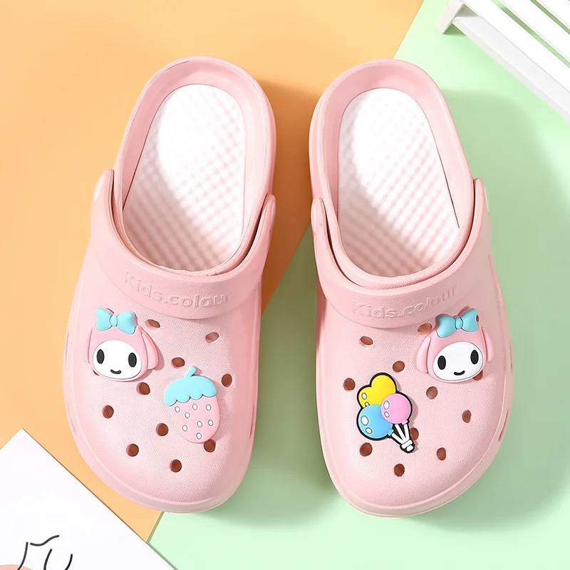 2022 Fashion Pink Summer Hole Sandals Women Beach Shoes Platform Flat Women's Clogs Sizes 30-40 Comfort Cute Sandals for Girls