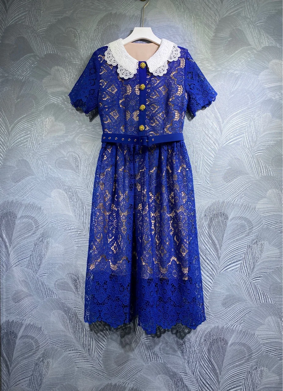 

Женское кружевное вечернее платье, элегантное облегающее платье синего цвета на пуговицах в стиле пэчворк, бальное платье хорошего качеств...