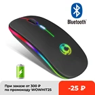 Мышь компьютерная беспроводная, USB, с RGB-подсветкой, бесшумная, перезаряжаемая, эргономичная, с RGB-подсветкой