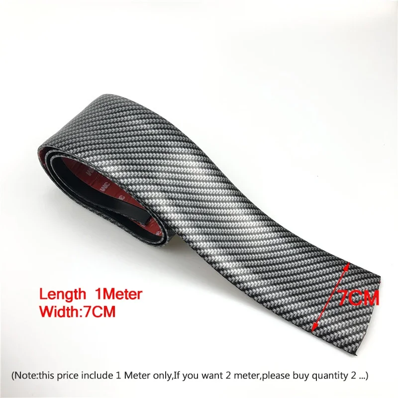 

1 м x 3/5/7/10 см резиновая молдинговая полоса из углеродного волокна, Стайлинг автомобиля, мягкая черная накладка на бампер, защита для порога «сделай сам», защита края