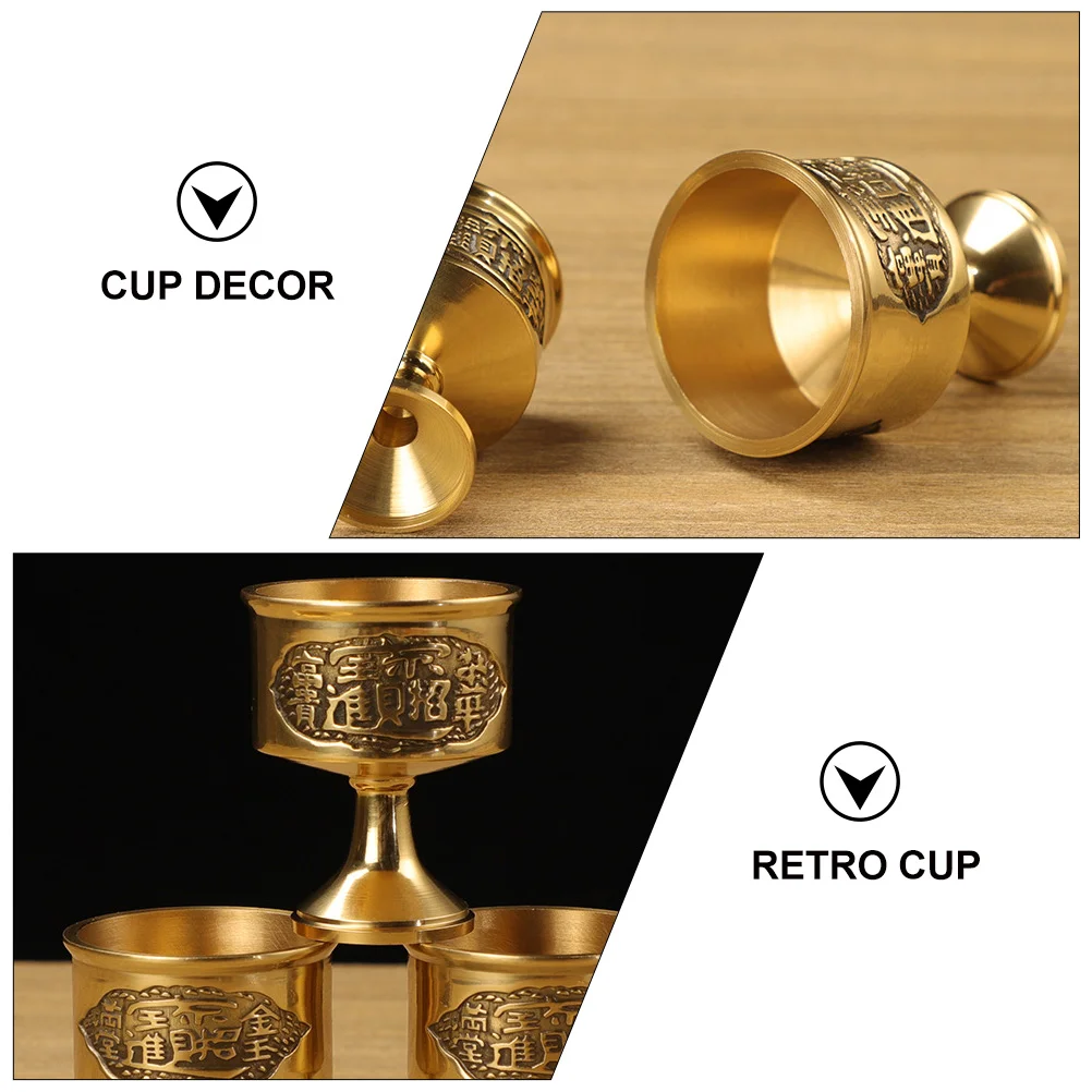 

Cup Goblet Water Bowl Tibetan Holder Retro Chalice Copper Lamp Ghee Metal Supplies Brass Household Unique Glasses Offering