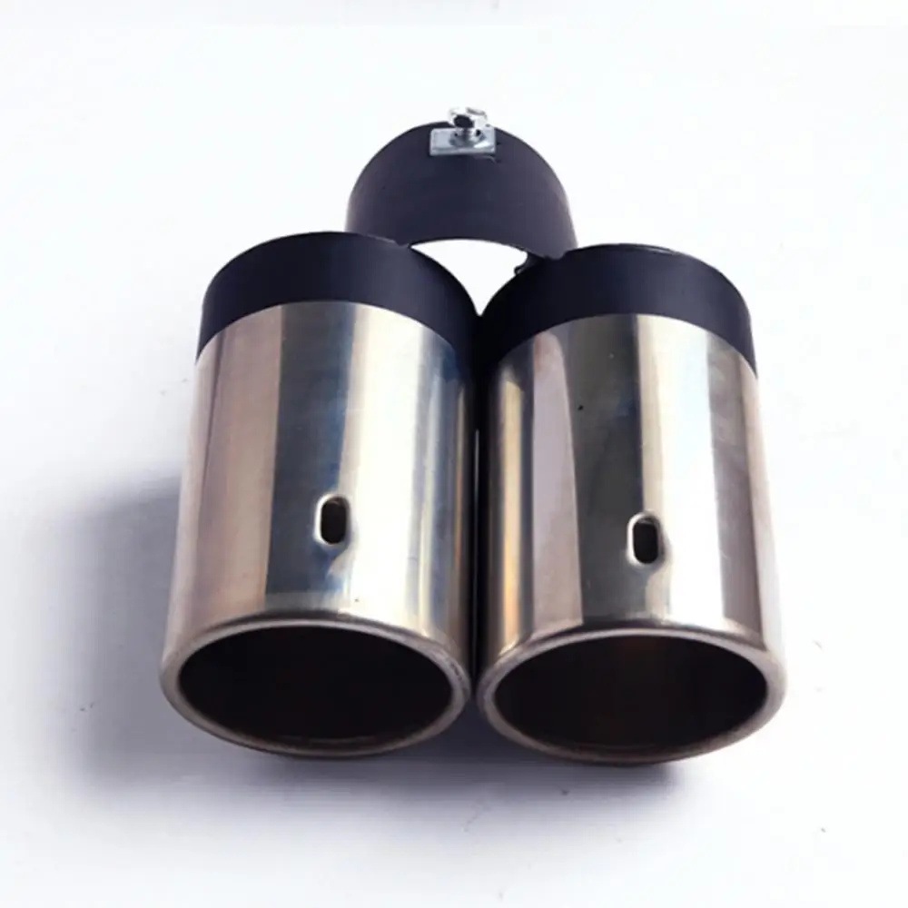 

Глушитель хвостовой трубы универсальный из нержавеющей стали выхлопная двойная труба для автомобиля