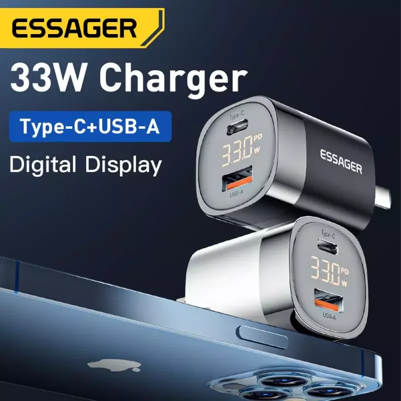 

NEW2023 33W GaN USB C Charger Digital Display PD Fast Charging 13 12 Max Pro iPad Charger