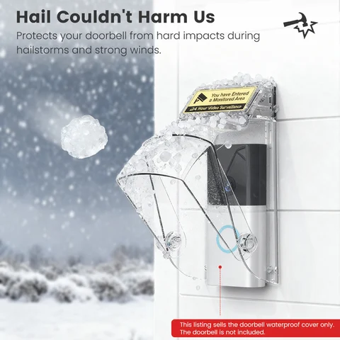 Прозрачный дверной звонок для ПК, водозащитный экран, защита от атмосферных воздействий, прозрачный водонепроницаемый протектор, совместимый с большинством видеодверных звонков, кольцевой звонок