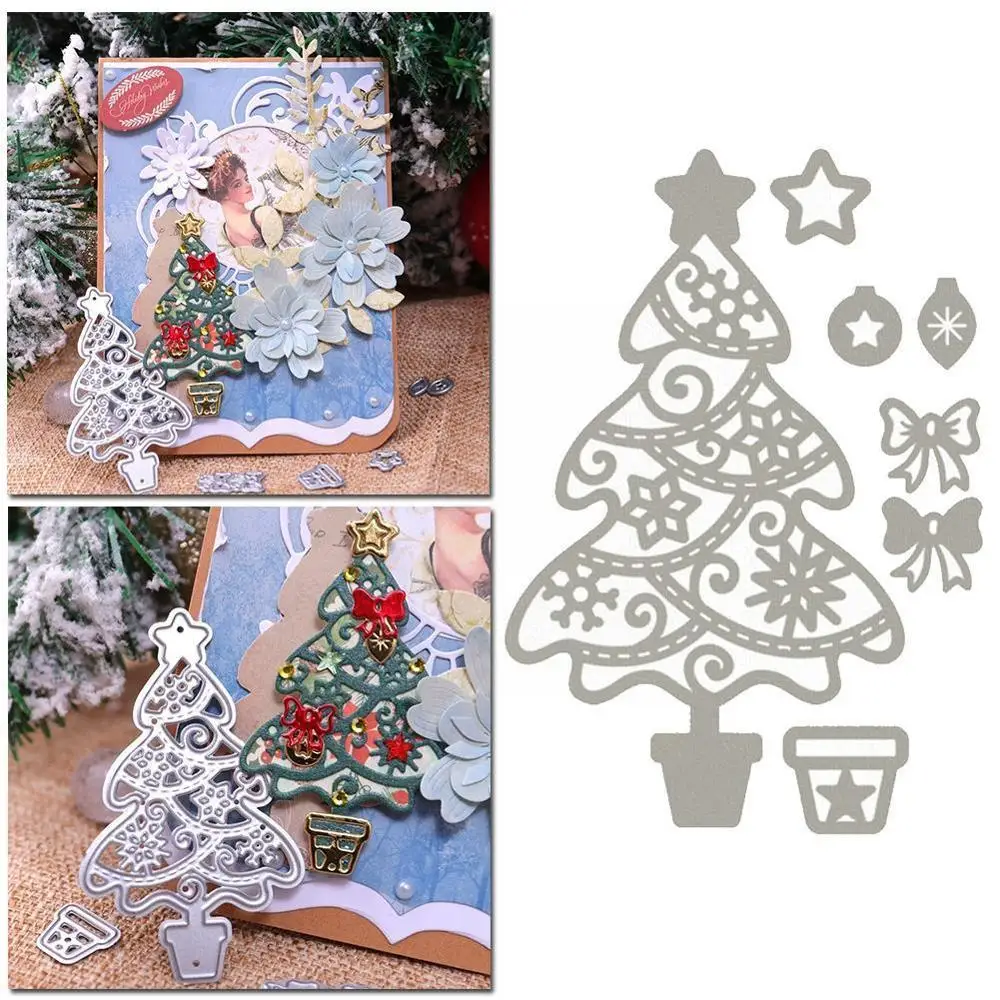 

Christmas Tree Metal Cutting Dies Cutout Stencils Die Cut For Diy Scrapbooking Album Paper Card Embossing For Kids Diy I1x2