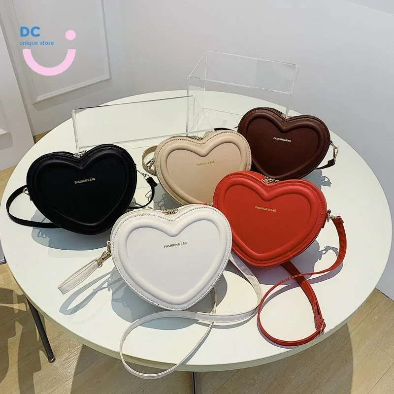 

Popular Texture Bag Women's New Heart-shaped Style Cross-body Small Design Single Shoulder Bag Mini Bag