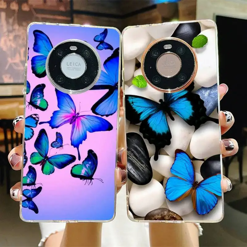 

RuiCaiCa Butterfly Phone Case for Samsung S21 A10 for Redmi Note 7 9 for Huawei P30Pro Honor 8X 10i cover