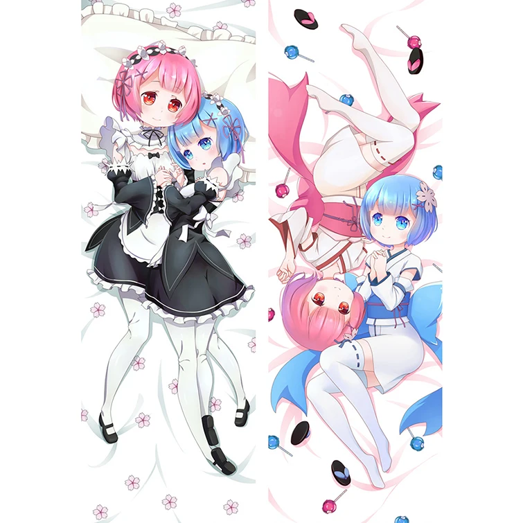 180CM Рем Рэм Подушка Дакимакура Re:zero Чехол Подушки Полноцветная Печать Сексуальные Девушки Аниме Милые Украшения.
