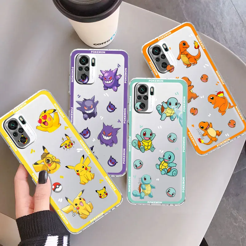 

Прозрачный чехол с изображением покемона Пикачу для Xiaomi Poco X3 NFC M3 M5 13 12 11T 11 10 9T X5 Pro Note 10, силиконовый мягкий чехол для телефона