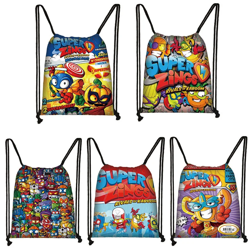 

Cartoon Super Zings Drawstring Bag Boys Girls Casual Backpack Youth Lightweight Super Zings Printing Bags Storage Bag Gift