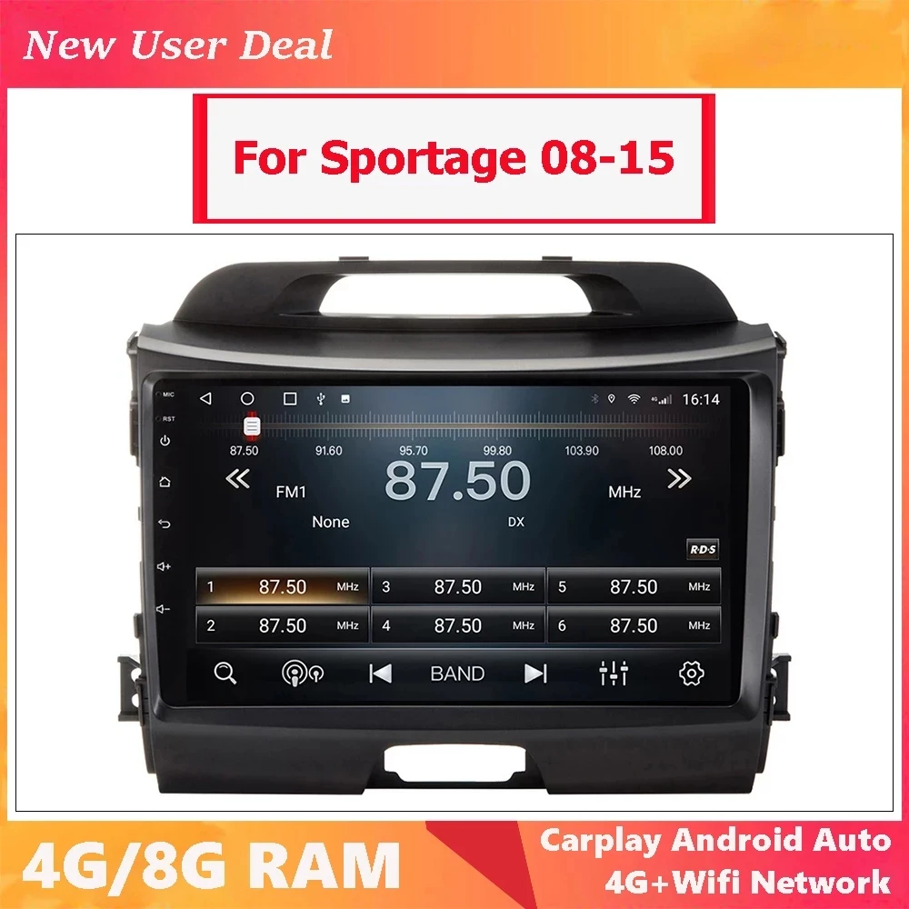 

Автомобильный мультимедийный Головной блок Android 12,0 для Kia Sportage R с Gps 2Din Carplay 2K сенсорный экран DSP