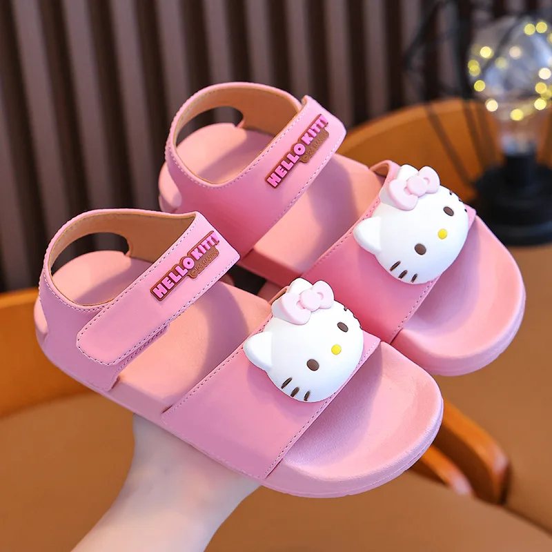 Детские Летние Тапочки Cinnamoroll Kuromi Hellokitty Kawaii Аниме Для Девочек Нескользящие Краны