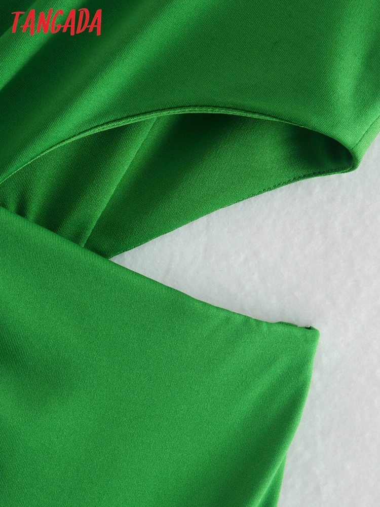 Комбинезон Tangada женский с бантом повседневный зеленый Ромпер без рукавов