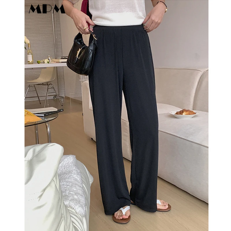 

Summer Thin Women's Trousers Loose Fashion High Waist Solid Wide Leg Straight Leg Pants Versatile Ladies Casual Pants 2022 New