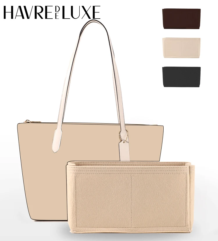 

HAVREDELUXE Felt Insert Bag Organizer For Coach City33/30 Tote Bag Liner Felt Compartment Storage Bag