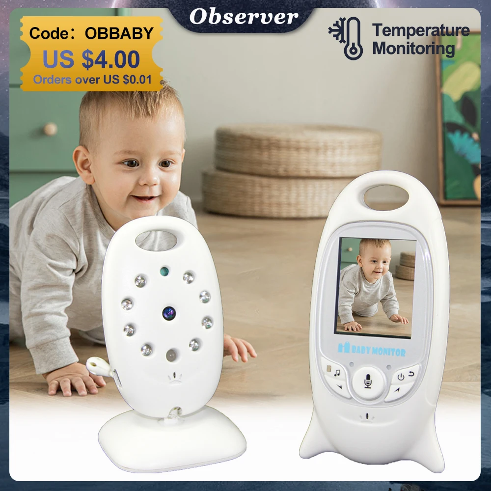 

VB601 Video Baby Monitor Wireless 2.0'' LCD Temperature Babysitter IR Night Vision 2 Way Talk Security Nanny Camera 8 Lullabies