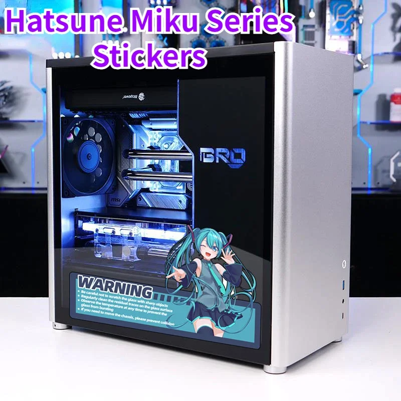 Аниме Hatsune Miku наклейки на главную коробку компьютера двухмерные анимационные