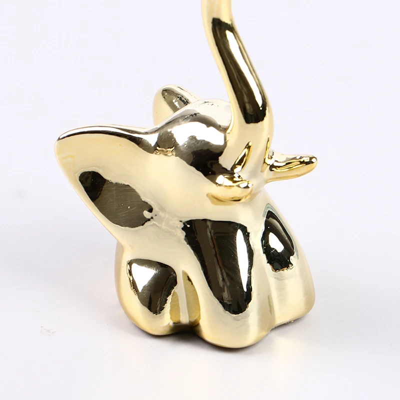 Керамический милый золотой слон голова оленя статуэтки подарок современная