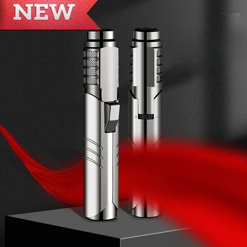 

2023 New Metal Windproof Direct Flame Butane Gas Lighter Kitchen camping Cigar Accessories Cycle Inflatable Luxury Men's Gadgets