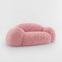 couch luxury love seat small sofa living room modern furniture sofa pink couch fur shaggy fluffy modern couch faux fur sofa