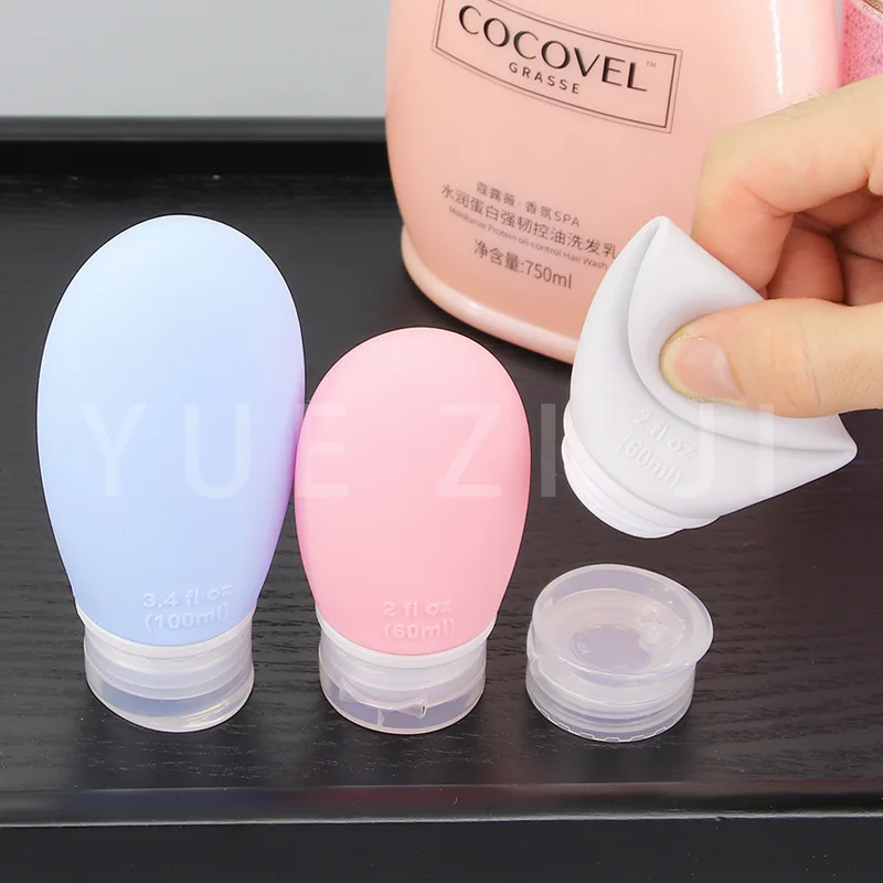 

30 Pcs Portable Travel Cosmetic Silicone Shampoo Skin Care Tool Squeeze Bottle with PVC Suit Bag 38ML 60ML