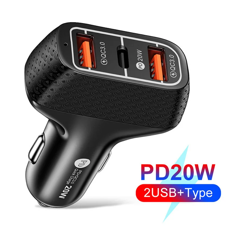 

PD USB C Car Charger Quick Charge 3.0 20W Fast Charging For iPhone 13 12 XS X XR 8 7 For Xiaomi Mi 11 QC3.0 Type C Phone Charger