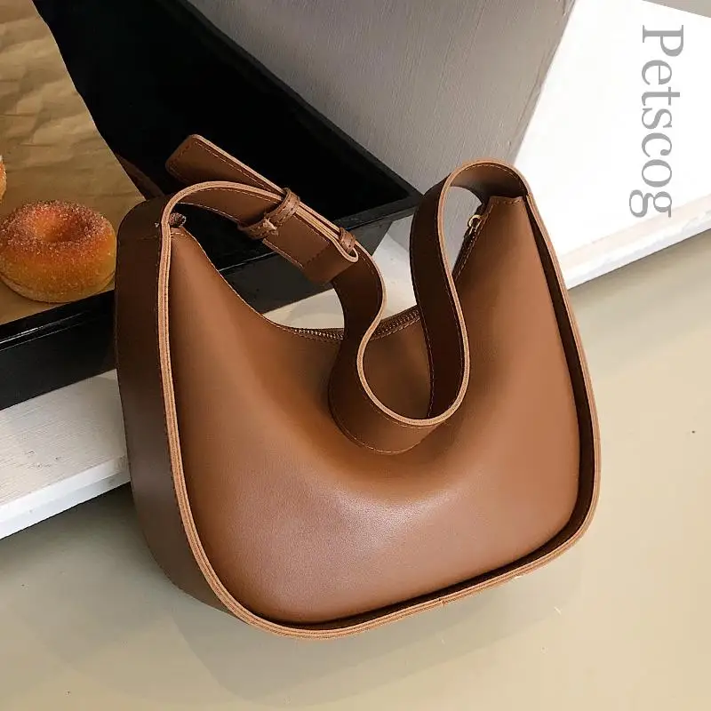 

Наплечные сумки через плечо в форме полумесяца для женщин, Новая модная женская сумка-тоут с регулируемым широким ремешком, 2023