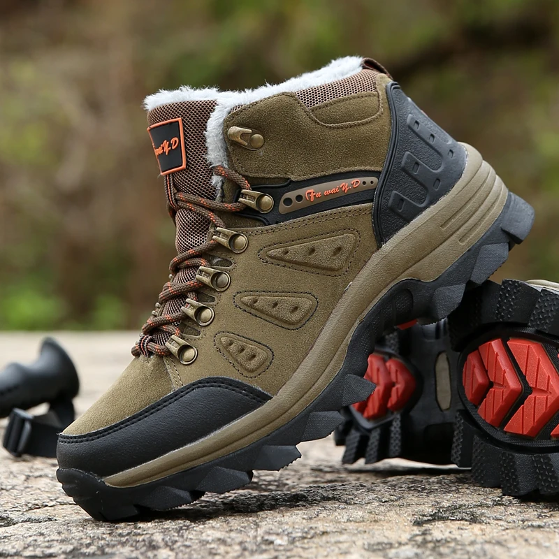 

New arrival Winter Pro-Mountain Outdoor Hiking Shoes For Men Women Add Fur Hiking Boots Walking Warm Training Trekking Footwear