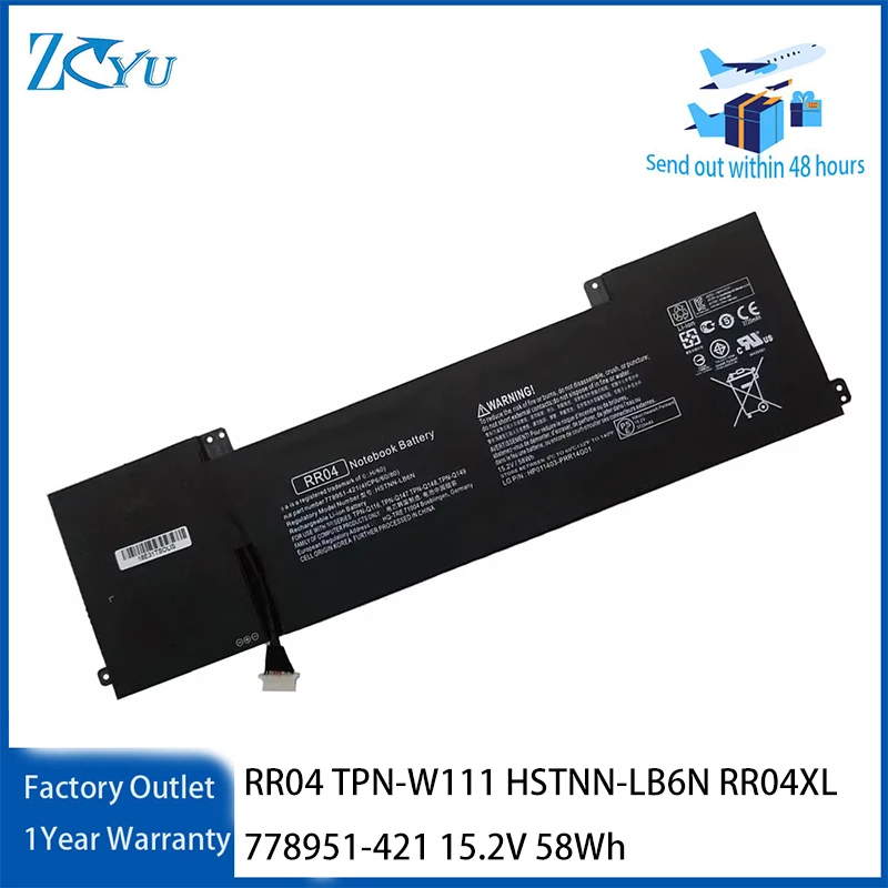 Фото Аккумулятор для ноутбука RR04 для HP Omen 15 15-5014TX TPN-W111 HSTNN-LB6N RR04XL 778951-421 и т.д. 15.2V 58Wh №1