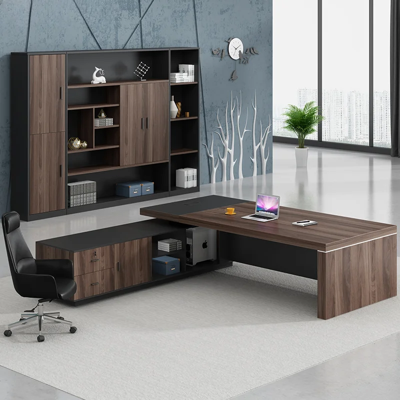 Роскошная современная офисная мебель стол компьютерный руководителя L-образный