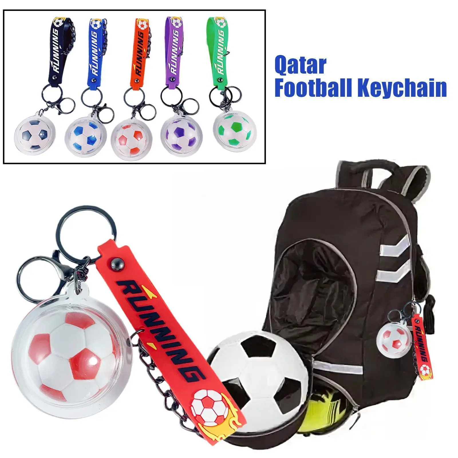 

Soccer Ball Chains Qatar Football Souvenirs Soccer Rings Flag Chains Pendant Favors Chains Party Match Nation A6b4