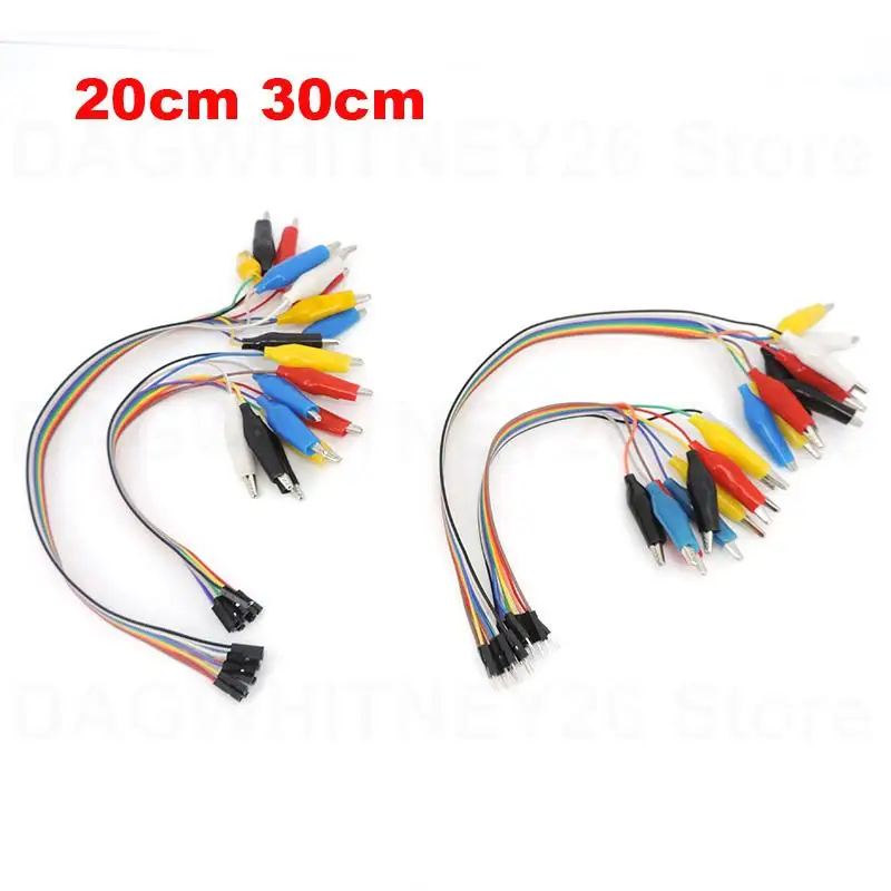 Зажим крокодил к перемычке 10-контактный штекерный зажим на гнездовой тестовый