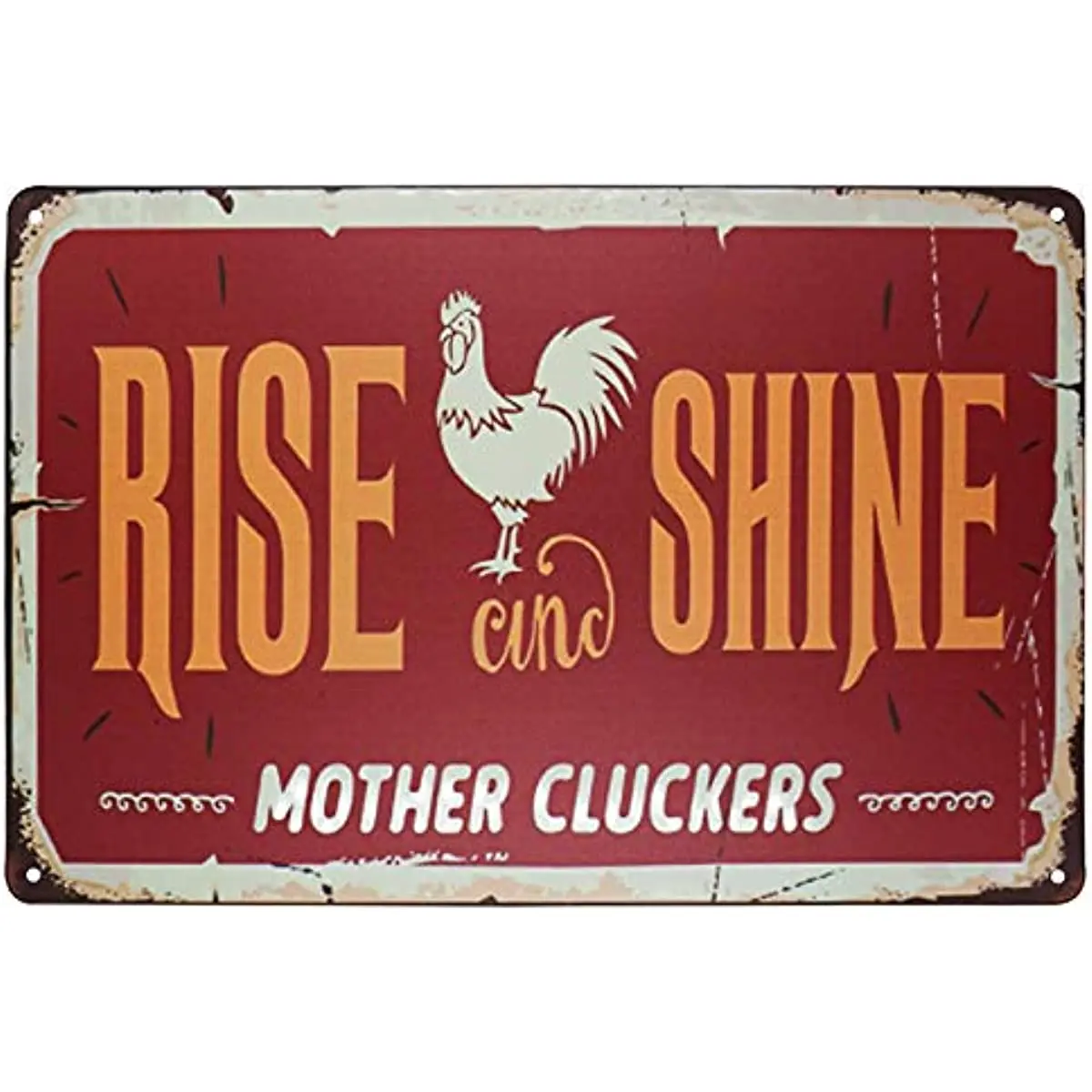

Подъем и сияние клюкеры для матери Белая курица Ретро винтажные металлические жестяные знаки ферма декоративные деревенские домашние деко...