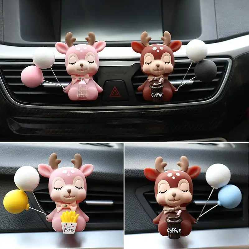

Creative cute deer car air outlet perfume clip car interior air freshener car accessories air conditioning air outlet pendant