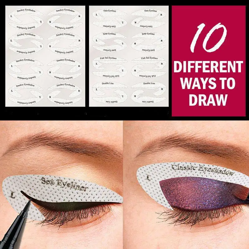 

Quick Eyeliner Eyeshadow Stencils Eyeliner Stickers Eye Makeup Eyeshadow Makeup Stencil Stickers 4 Pieces Dropshipping