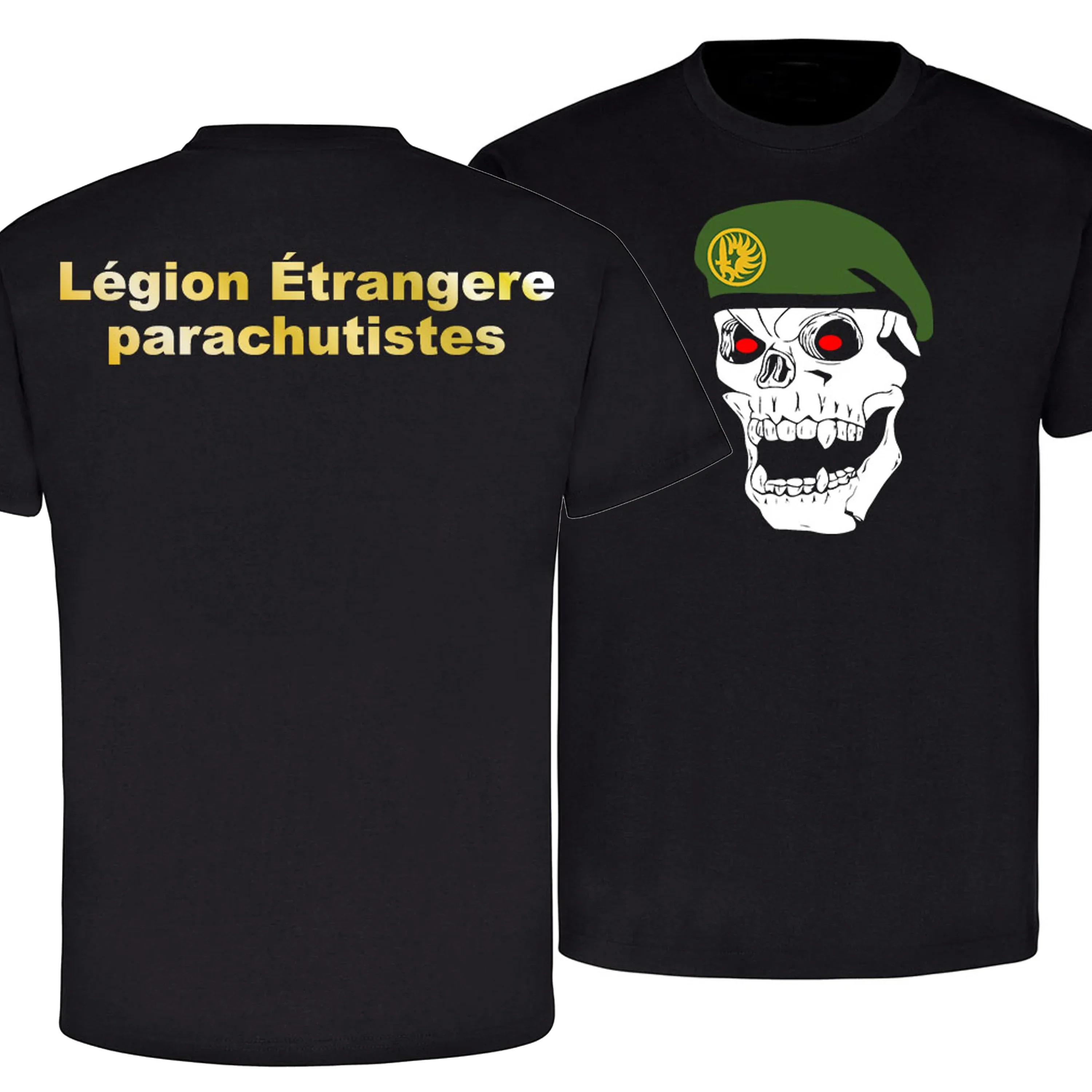 Fremdenlegion Légion Leitangère Parachut avea Skull Totenkopf Barett Футболка. Хлопковая мужская футболка с