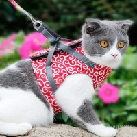 japanese style adjustable anti escape small cat belt kitten harness light breathable soft pet vest wiring harness traction belt