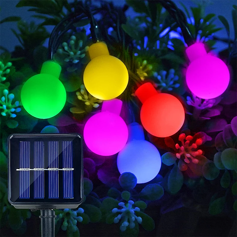 Solar String Lights Outdoor Waterproof Outdoor Lights 8 Modes Solar Globe Lights for Garden Tree Patio Party Christmas