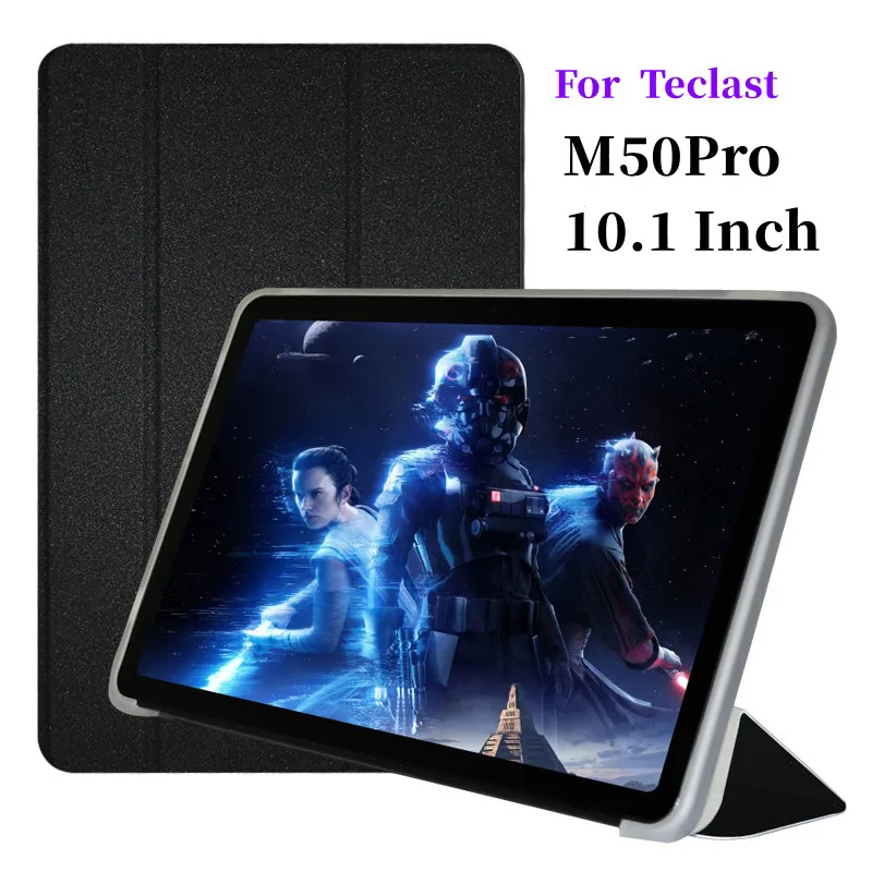 

Ultra Slim Folio PU Leather Cover For Teclast M50Pro Case 10.1" Tablet PC Tri-Folding Stand Funda with Soft TPU Back Shell