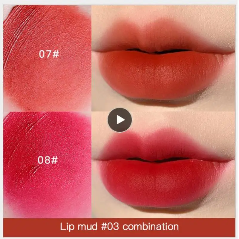 

MINSHZEE 4 Colors Lip Glaze Velvet Matte Lipstick Waterproof Lip Gloss Long Lasting Lipstick Red Lip Tint Beauty Cosmetic TSLM2