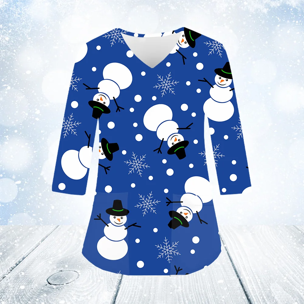 Хирургическая униформа женская рождественская мультяшная принт ветеринарная