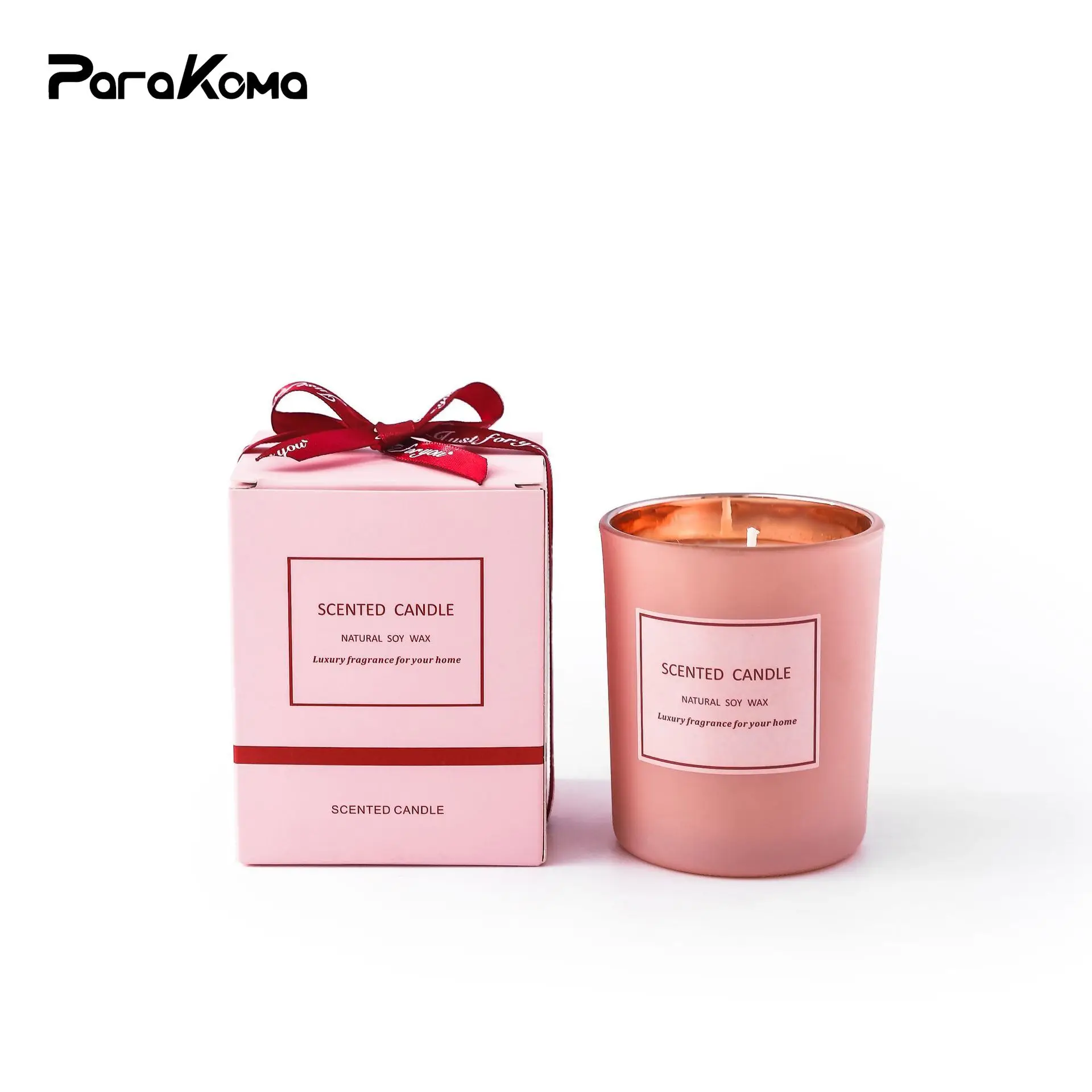 

Romantic Aromatherapy Candles Plating Pink Glass Scented Candle Valentine's Day Gift Soy Candles Home Decor