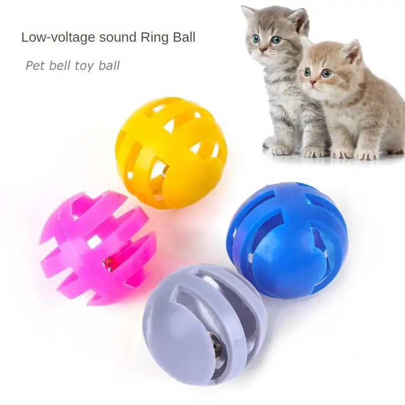 

4.5g Funny Pet Cat Kitten Play Balls Plastic Hollow Out Interactive Cat Bell Toy Cat Toy Ball Pet Pet Accessories