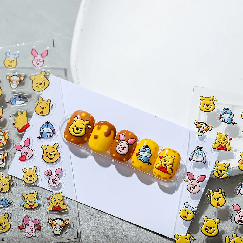 

Disney Premium 5D Nail Stickers Nail Decorations Winnie the Pooh Mickey Mouse Cartoon Stickers Nail Sliders Nail Parts