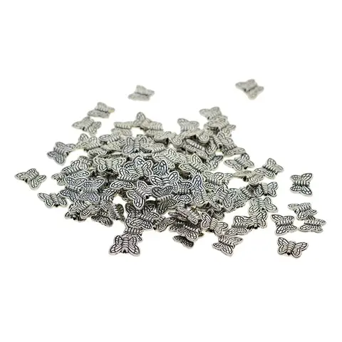 100 металлических сплавов, бусины-проставки в форме бабочки, поделки для изготовления ювелирных изделий