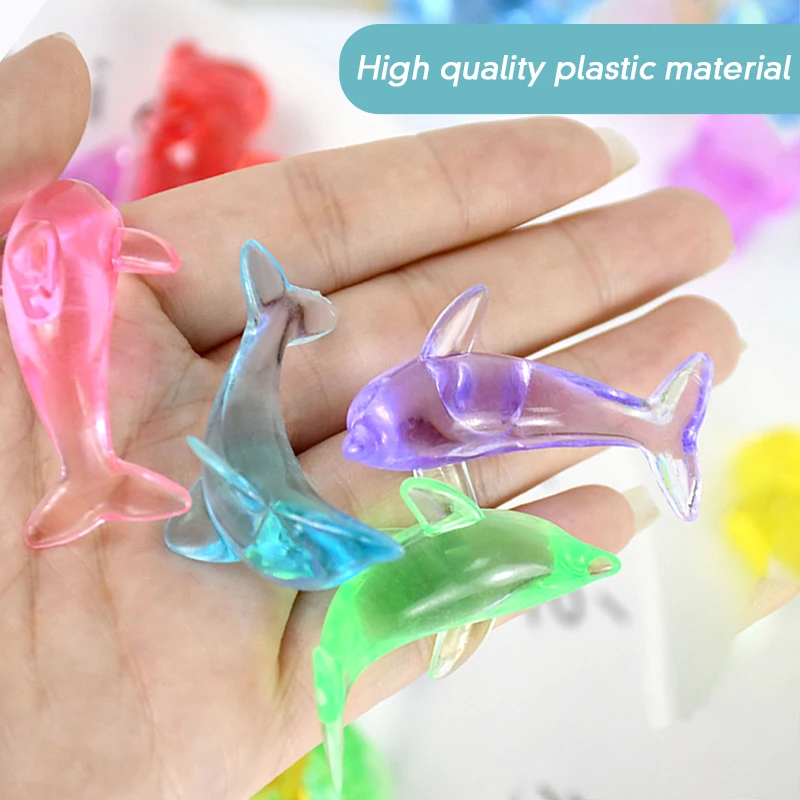 

Cute Bear Unicorn Figurine Craft Mixed Color Transparent Plastic Acrylic Gemstone Ring Kid Toy For DIY Dollhouse Home Decoration