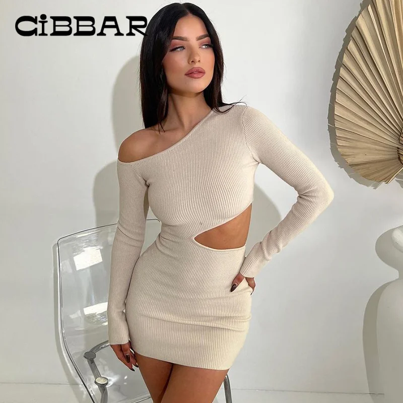 

Платье-футляр CIBBAR с вырезами, Элегантное повседневное базовое однотонное вечернее мини-платье в уличном стиле, осенний наряд с наклонными п...
