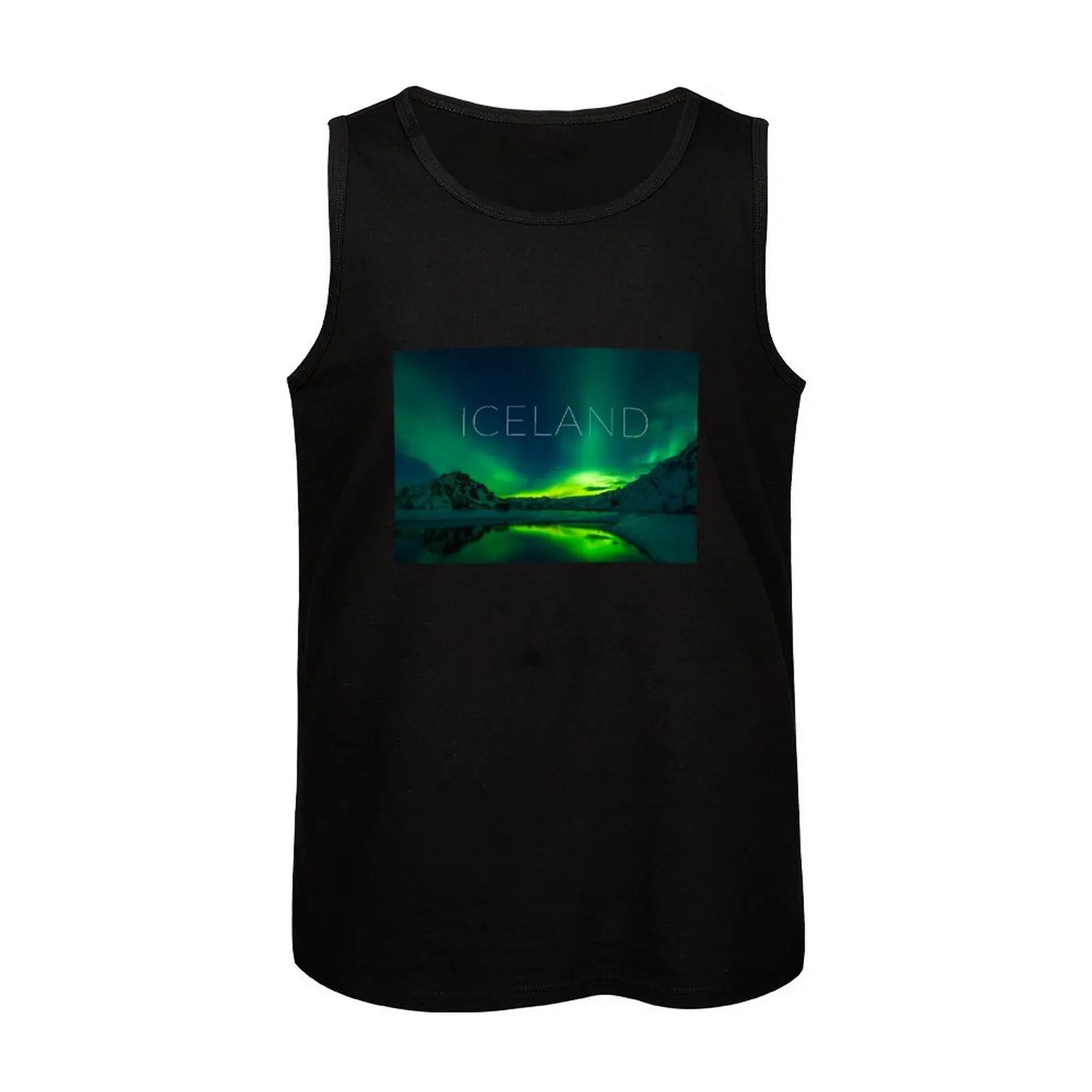 Исландия Аврора Бореалис Северное сияние Майка спортивные футболки для мужчин