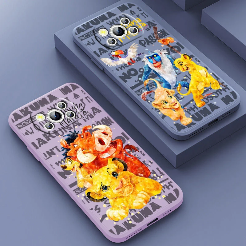 

Disney Lion king Cute For Xiaomi POCO C50 C40 X4 M5S F4 M4 X3 F3 M3 C3 Pro GT NFC 4G 5G Liquid Rope Silicone Phone Case